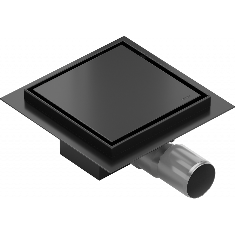 Mexen Flat-Q M13 golvbrunn fyrkantig 12 x 12 cm, svart - 1710012