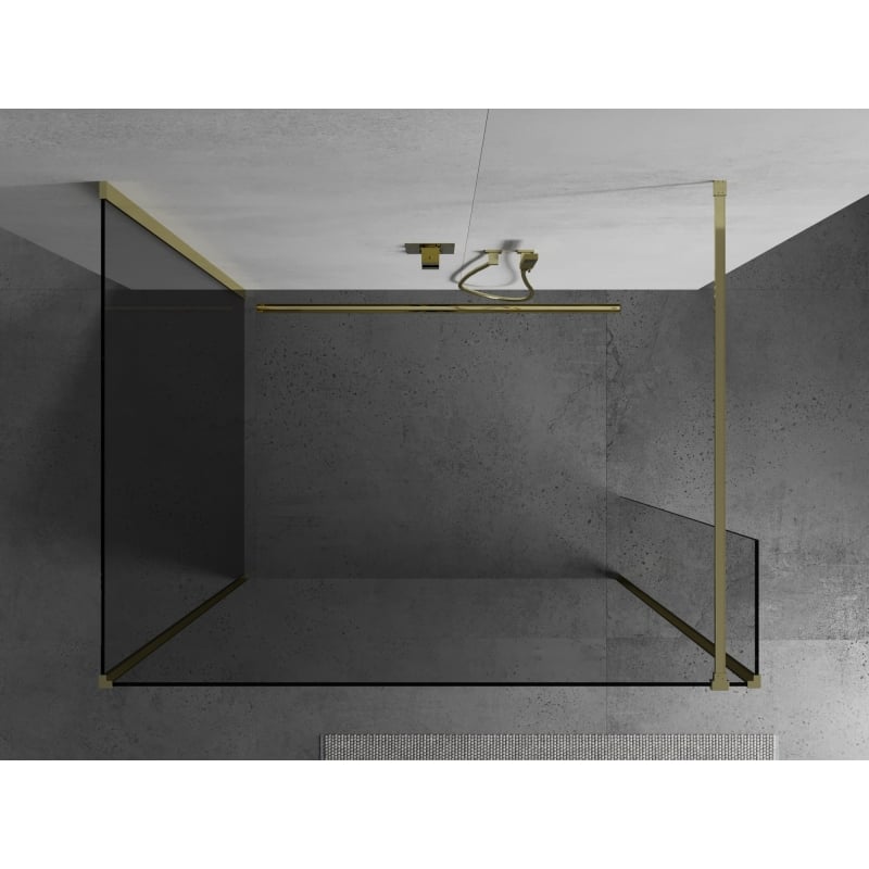 Mexen Kioto dušisein Walk-in 120 x 75 x 30 cm, läbipaistev, kuldne - 800-120-075-221-50-00-030