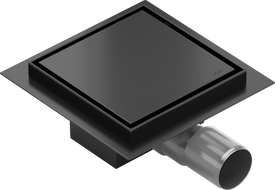 Mexen Flat-Q M13 Bodeneinlass quadratisch 15 x 15 cm, schwarz - 1710015