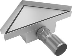 Mexen Flat-T M13 wpust podłogowy trójkątny 20 x 20 cm, inox - 1010320