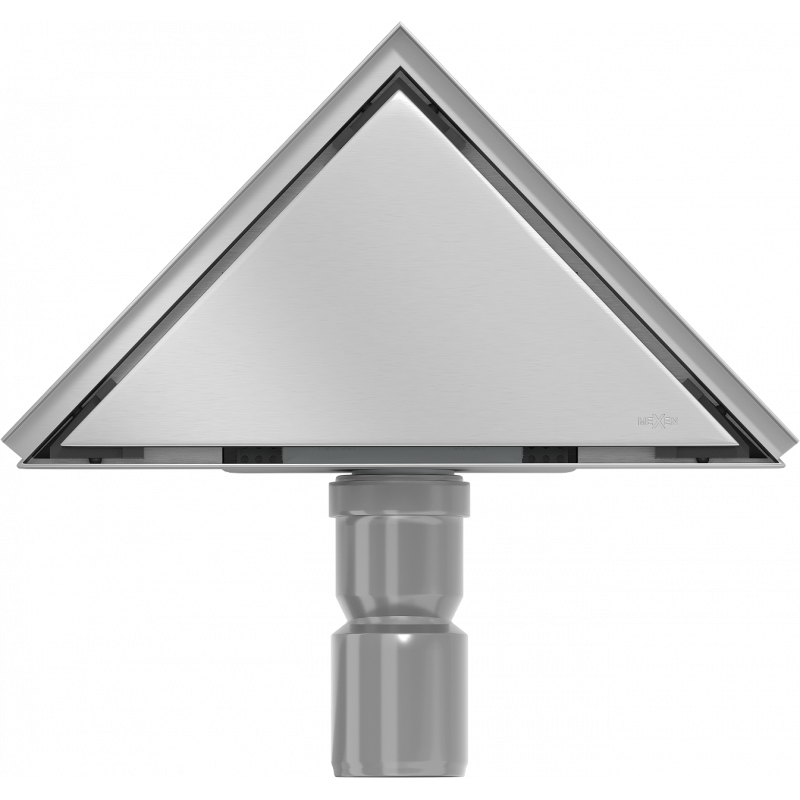 Mexen Flat-T M13 wpust podłogowy trójkątny 20 x 20 cm, inox - 1010320