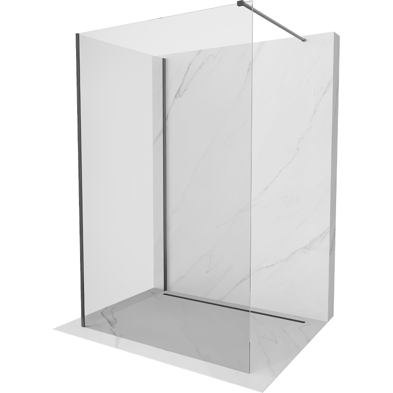 Mexen Kioto ścianka prysznicowa Walk-in 90 x 85 cm, transparent, gun gray szczotkowany - 800-090-212-66-00-085