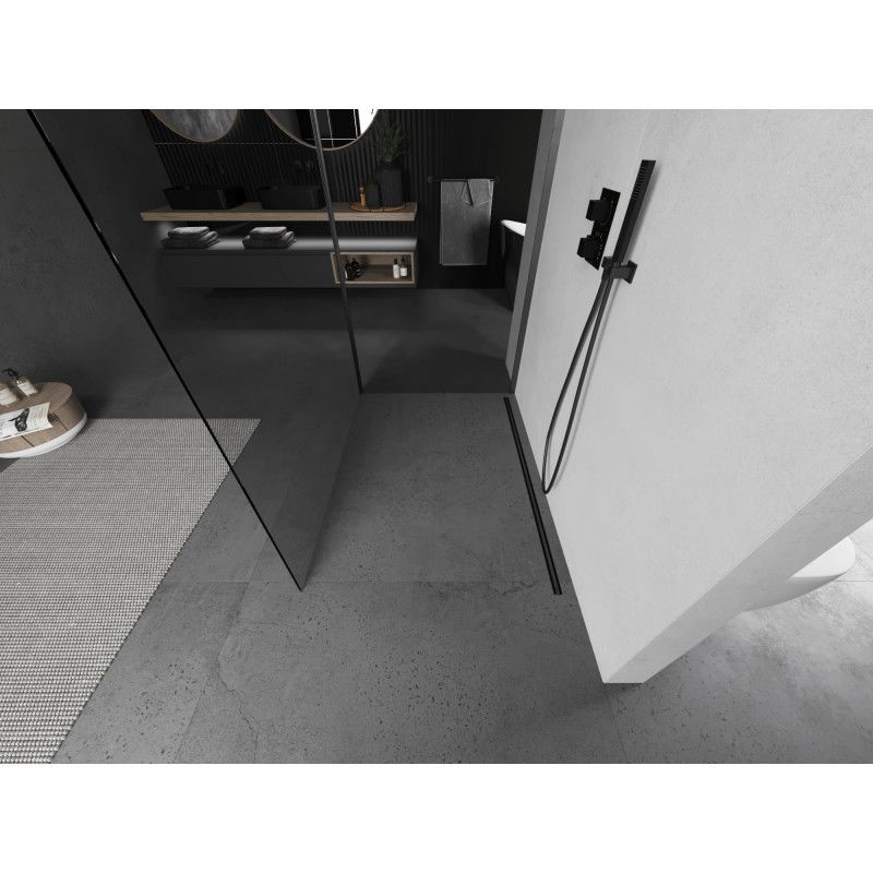 Mexen Kioto Douchewand Walk-in 110 x 85 cm, transparant, geborsteld gun gray - 800-110-212-66-00-085