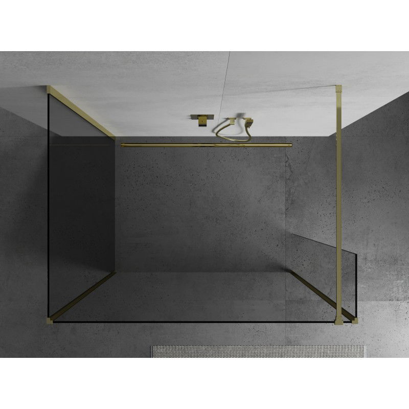 Mexen Kioto paroi de douche Walk-in 130 x 95 x 30 cm, transparent, or - 800-130-095-221-50-00-030