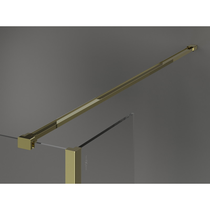 Mexen Kioto Tuš zid Walk-in 140 x 95 x 30 cm, proziran, zlatni - 800-140-095-221-50-00-030
