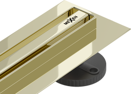 Mexen Flat 360° Slim ralo linear rotativo 90 cm, dourado - 1541090
