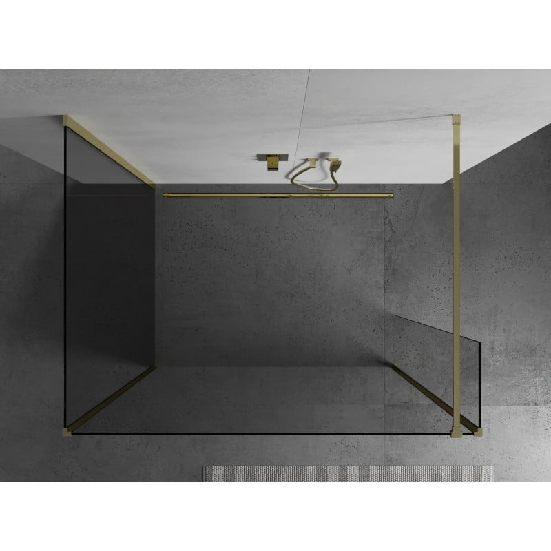 Mexen Kioto paroi de douche Walk-in 110 x 105 x 30 cm, transparent, or - 800-110-105-221-50-00-030