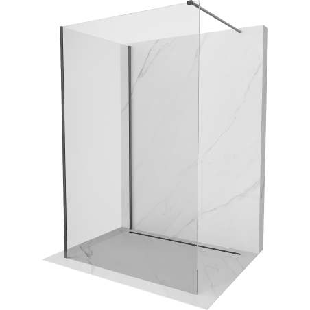 Mexen Kioto Duschwand Walk-in 110 x 105 cm, transparent, gun grau gebürstet - 800-110-212-66-00-105