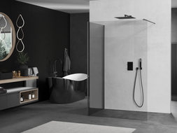 Mexen Kioto duša siena Walk-in 130 x 120 cm, caurspīdīga, matēta pelēka suku - 800-130-212-66-00-120