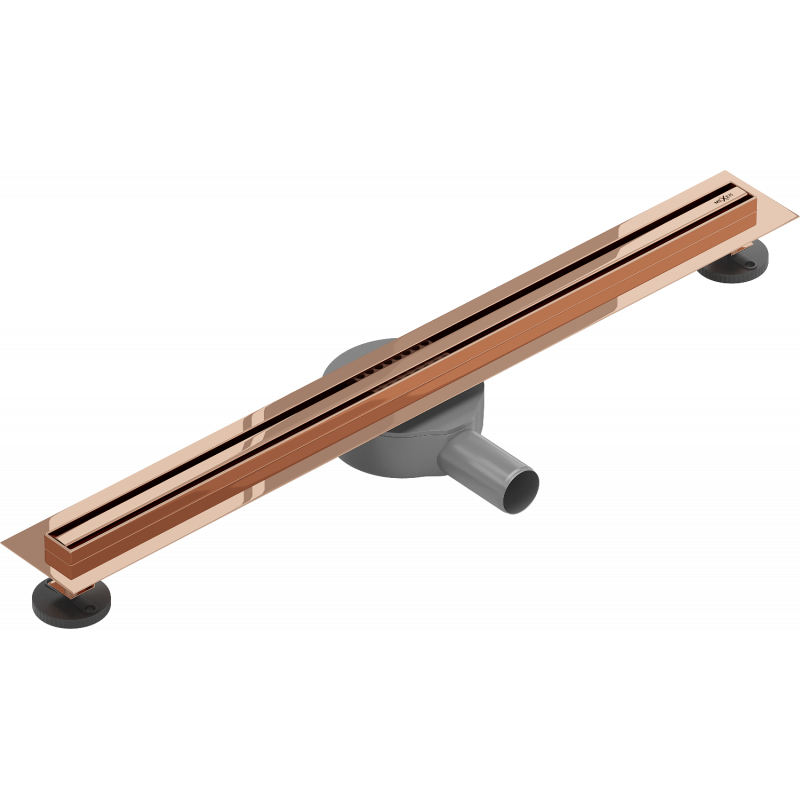 Mexen Flat 360° Slim drehbarer Linienabfluss 60 cm, Roségold - 1641060