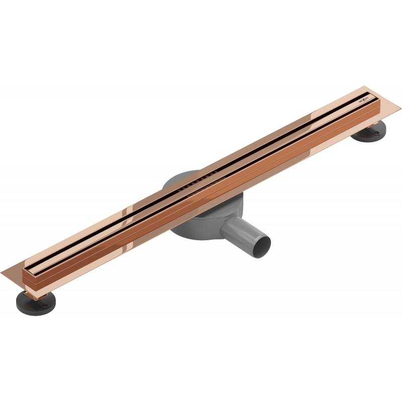 Mexen Flat 360° Slim scarico lineare girevole 60 cm, oro rosa - 1641060
