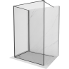 Mexen Kioto Duschwand Walk-in 140 x 90 cm, schwarzer Rahmen, gun gray gebürstet - 800-140-212-66-70-090
