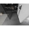 Mexen Kioto paroi de douche Walk-in 120 x 100 cm, cadre noir, gris métallisé brossé - 800-120-212-66-70-100