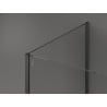 Mexen Kioto Staklena tuš stijena Walk-in 130 x 120 cm, crni okvir, gun gray brušeni - 800-130-212-66-70-120