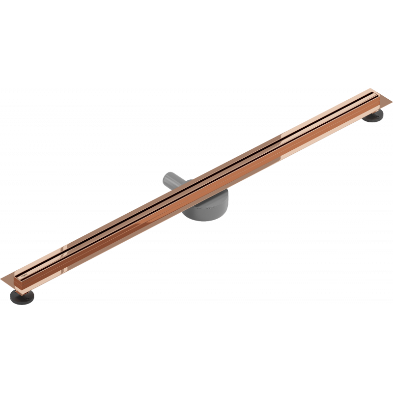 Mexen Flat 360° Slim draingoot lineair draaibaar 110 cm, roze goud - 1641110