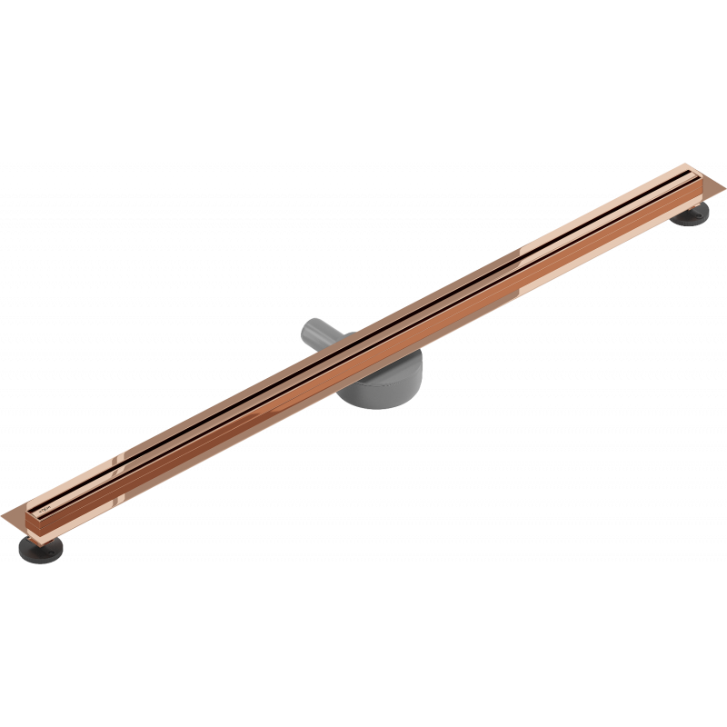 Mexen Flat 360° Slim roterande linjärt avlopp 110 cm, roséguld - 1641110