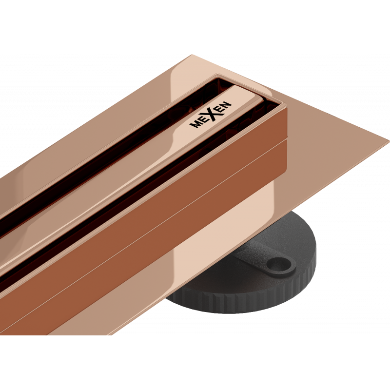 Mexen Flat 360° Slim Drehbarer Liniendrain 100 cm, Roségold - 1641100