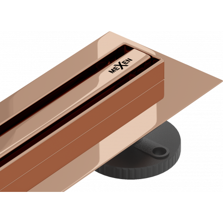 Mexen Flat 360° Slim Drehbarer Liniendrain 100 cm, Roségold - 1641100