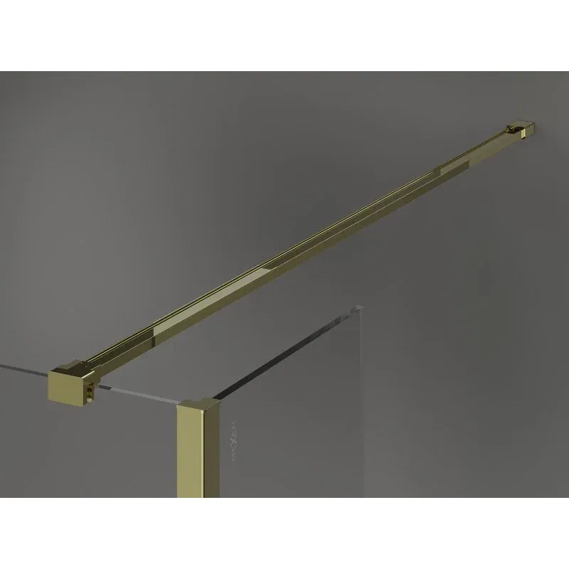 Mexen Kioto Duschwand Walk-in 130 x 120 x 40 cm, transparent, gold - 800-130-120-221-50-00-040