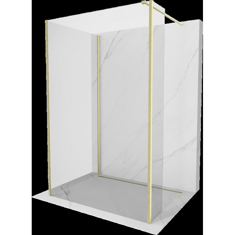 Mexen Kioto ścianka prysznicowa Walk-in 100 x 75 x 30 cm, transparent, złota szczotkowana - 800-100-075-221-55-00-030