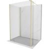 Mexen Kioto ścianka prysznicowa Walk-in 120 x 80 x 30 cm, transparent, złota szczotkowana - 800-120-080-221-55-00-030