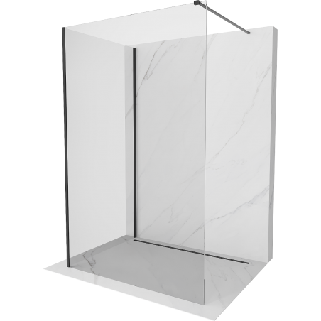 Mexen Kioto Duschwand Walk-in 100 x 80 cm, transparent, schwarz - 800-100-212-70-00-080