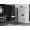 Kioto paroi de douche Walk-in 100 x 85 cm, transparent, noir - 800-100-212-70-00-085