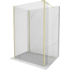 Mexen Kioto ścianka prysznicowa Walk-in 140 x 80 x 30 cm, transparent, złota szczotkowana - 800-140-080-221-55-00-030