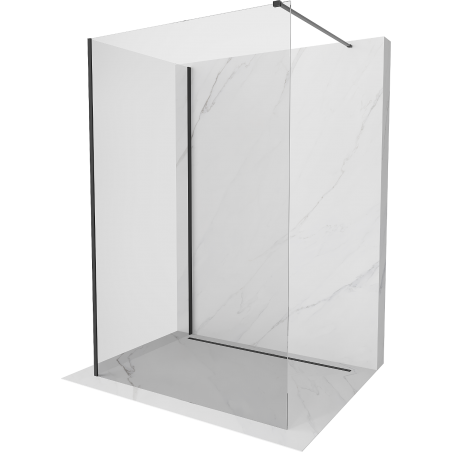 Mexen Kioto Duschwand Walk-in 100 x 100 cm, transparent, schwarz - 800-100-212-70-00-100