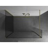 Mexen Kioto tuš stijena Walk-in 125 x 95 x 30 cm, prozirna, zlatna četkana - 800-125-095-221-55-00-030