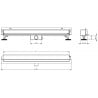Mexen Flat Wall Wandablauf 2-in-1 120 cm, schwarz - 1730120