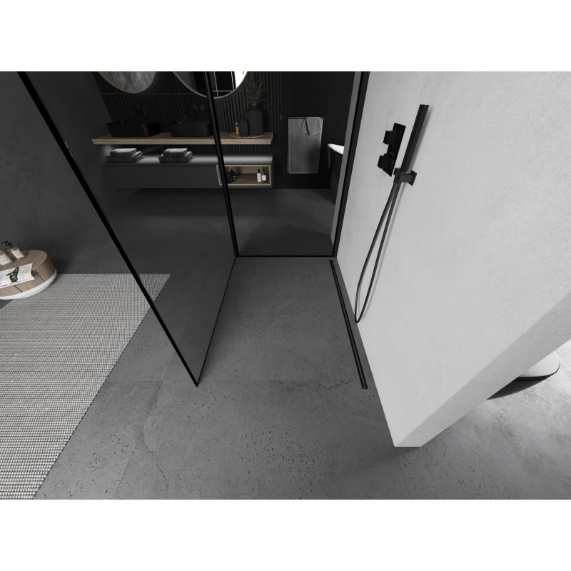 Mexen Kioto dušisein Walk-in 120 x 90 cm, must raam, must - 800-120-212-70-70-090
