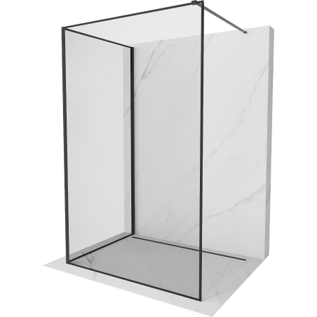 Mexen Kioto Duschwand Walk-in 130 x 110 cm, schwarzer Rahmen, schwarz - 800-130-212-70-70-110