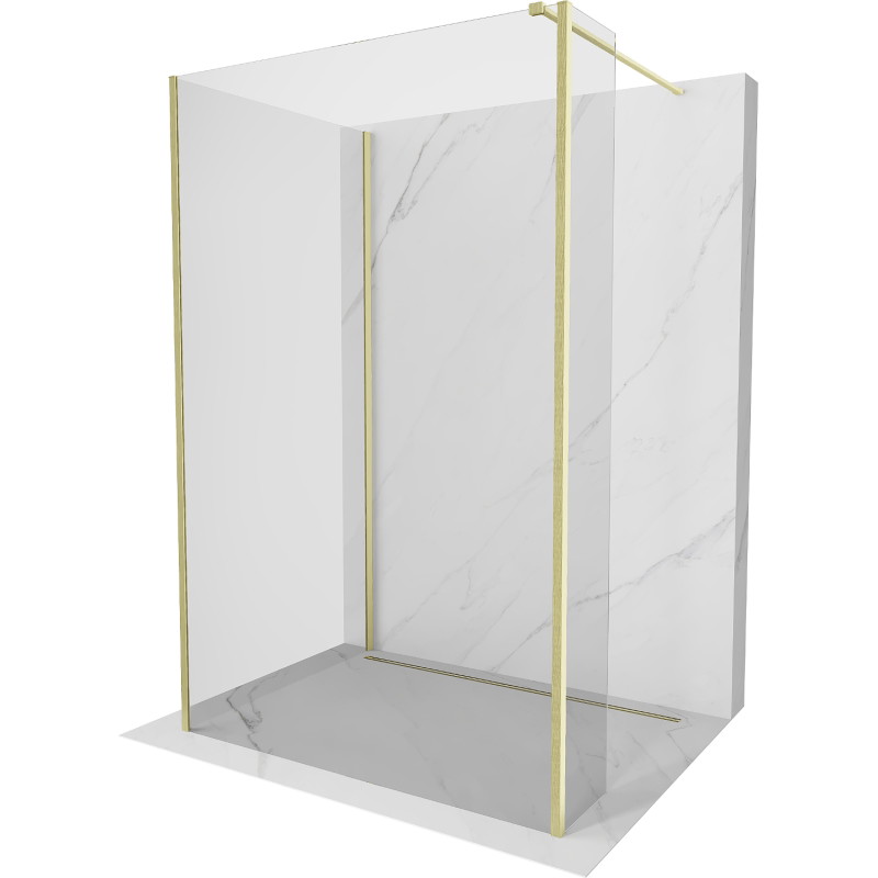 Mexen Kioto dušisein Walk-in 140 x 115 x 40 cm, läbipaistev, kuldne harjatud - 800-140-115-221-55-00-040