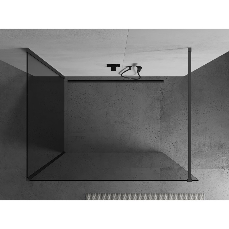 Mexen Kioto Walk-in Shower Wall 90 x 75 cm, Transparent, Gun Metal - 800-090-212-95-00-075