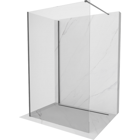 Mexen Kioto Duschwand Walk-in 110 x 75 cm, transparent, gun metal - 800-110-212-95-00-075