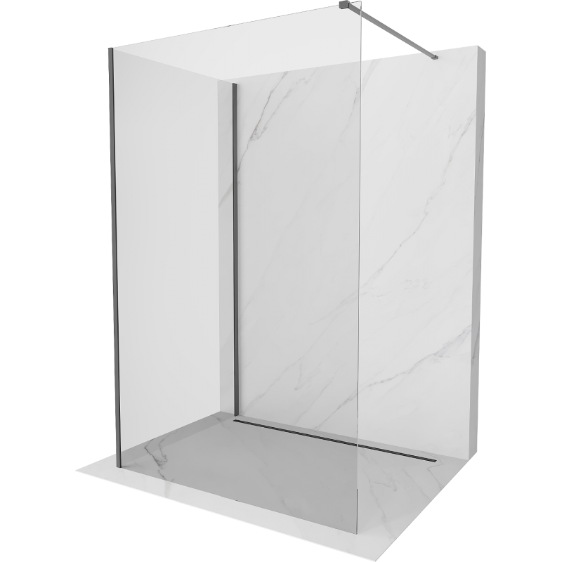 Mexen Kioto ścianka prysznicowa Walk-in 110 x 105 cm, transparent, gun metal - 800-110-212-95-00-105