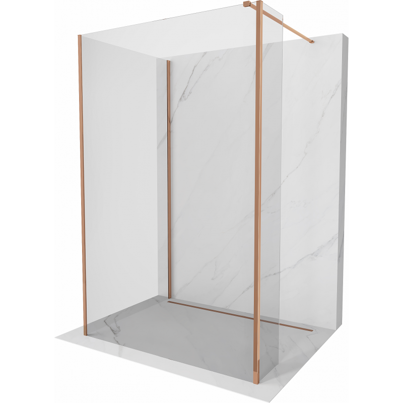 Mexen Kioto ścianka prysznicowa Walk-in 120 x 70 x 30 cm, transparent, różowe złoto - 800-120-070-221-60-00-030