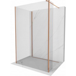 Mexen Kioto ścianka prysznicowa Walk-in 130 x 70 x 30 cm, transparent, różowe złoto - 800-130-070-221-60-00-030