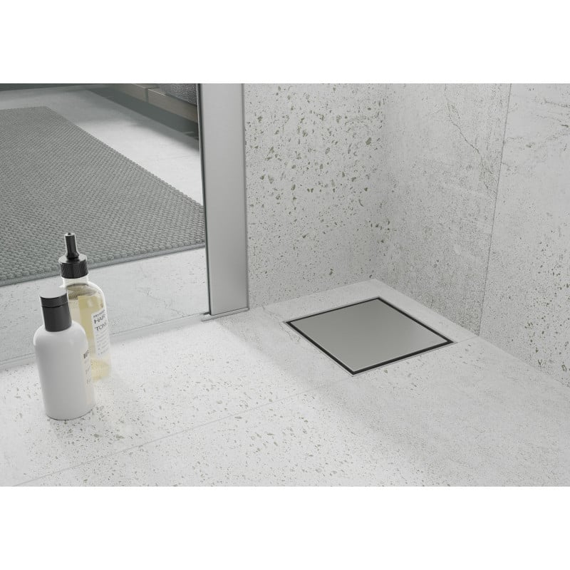 Mexen Flat-Q M13 desagüe cuadrado de suelo 12 x 12 cm, inox - 1010012