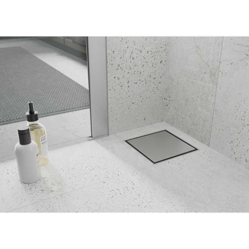 Mexen Flat-Q M13 desagüe cuadrado de suelo 15 x 15 cm, inox - 1010015