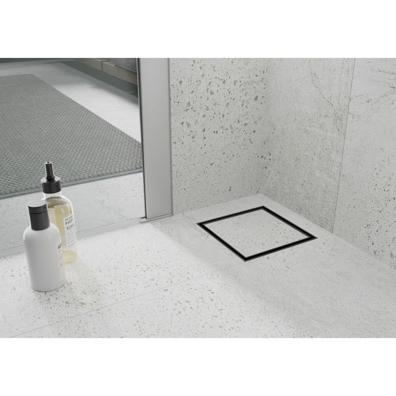 Mexen Flat-Q M13 scarico a pavimento quadrato 15 x 15 cm, nero - 1710015