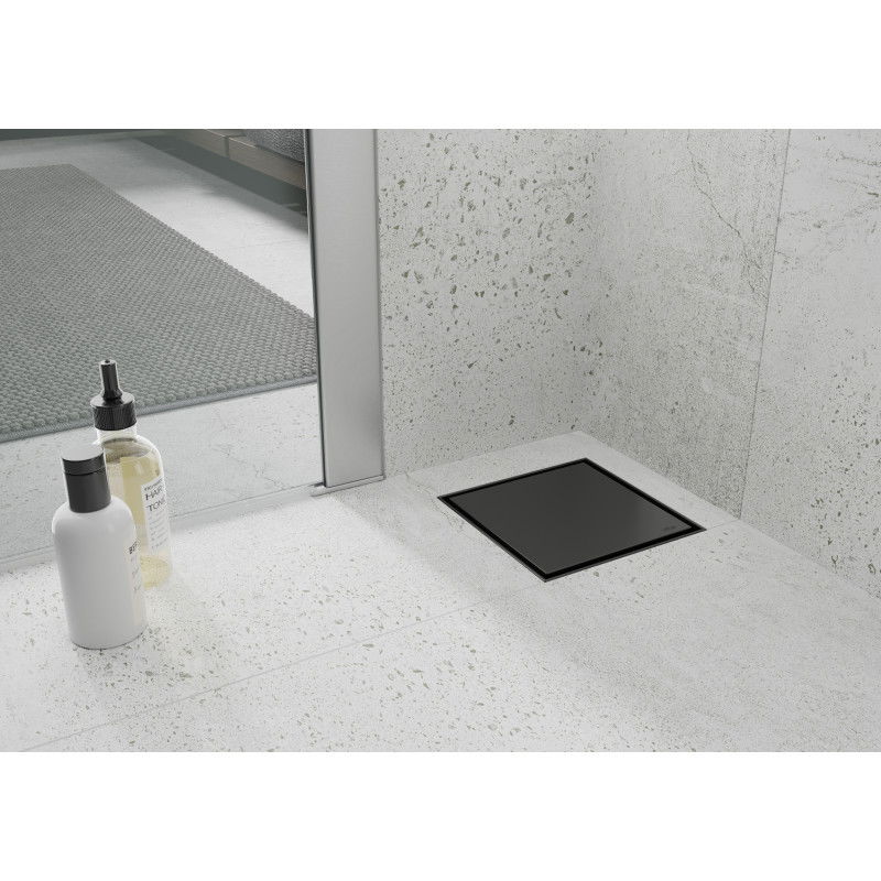 Mexen Flat-Q M13 desagüe de suelo cuadrado 15 x 15 cm, negro - 1710015