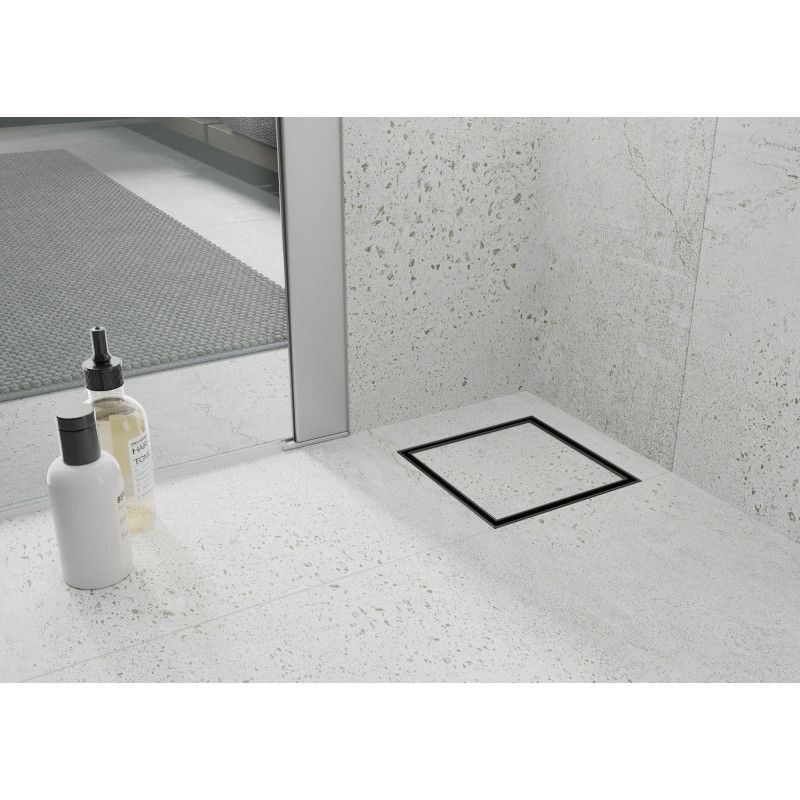 Mexen Flat-Q M13 desagüe de suelo cuadrado 12 x 12 cm, negro - 1710012