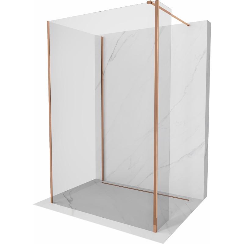 Mexen Kioto dušisein Walk-in 90 x 90 x 30 cm, läbipaistev, roosa kuld - 800-090-090-221-60-00-030