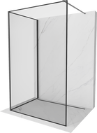 Mexen Kioto Dušas siena Walk-in 90 x 70 cm, melns rāmis, gun metal - 800-090-212-95-70-070