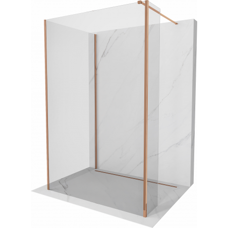 Mexen Kioto Duschwand Walk-in 110 x 90 x 30 cm, transparent, Roségold - 800-110-090-221-60-00-030