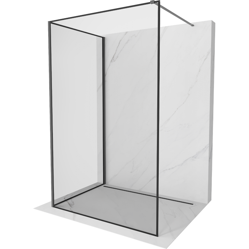 Mexen Kioto ścianka prysznicowa Walk-in 140 x 80 cm, czarna ramka, gun metal - 800-140-212-95-70-080