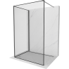 Mexen Kioto Staklena pregrada za tuš Walk-in 130 x 80 cm, crni okvir, gun metal - 800-130-212-95-70-080