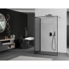 Mexen Kioto Zidna pregrada za tuš Walk-in 90 x 90 cm, crni okvir, gun metal - 800-090-212-95-70-090